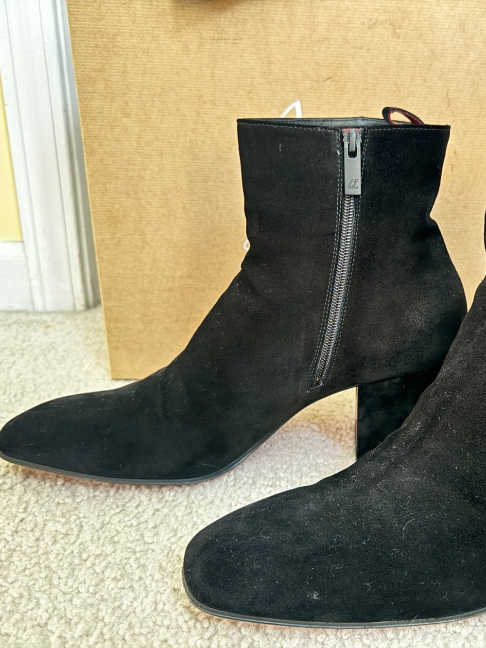 Christian Louboutin Rosalio 70 Boots - EU46/US13 Black Suede - Picture 3 of 9